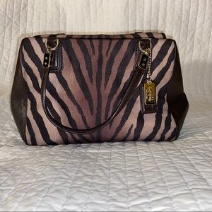 Coach Chocolate Brown Zebra print Bag